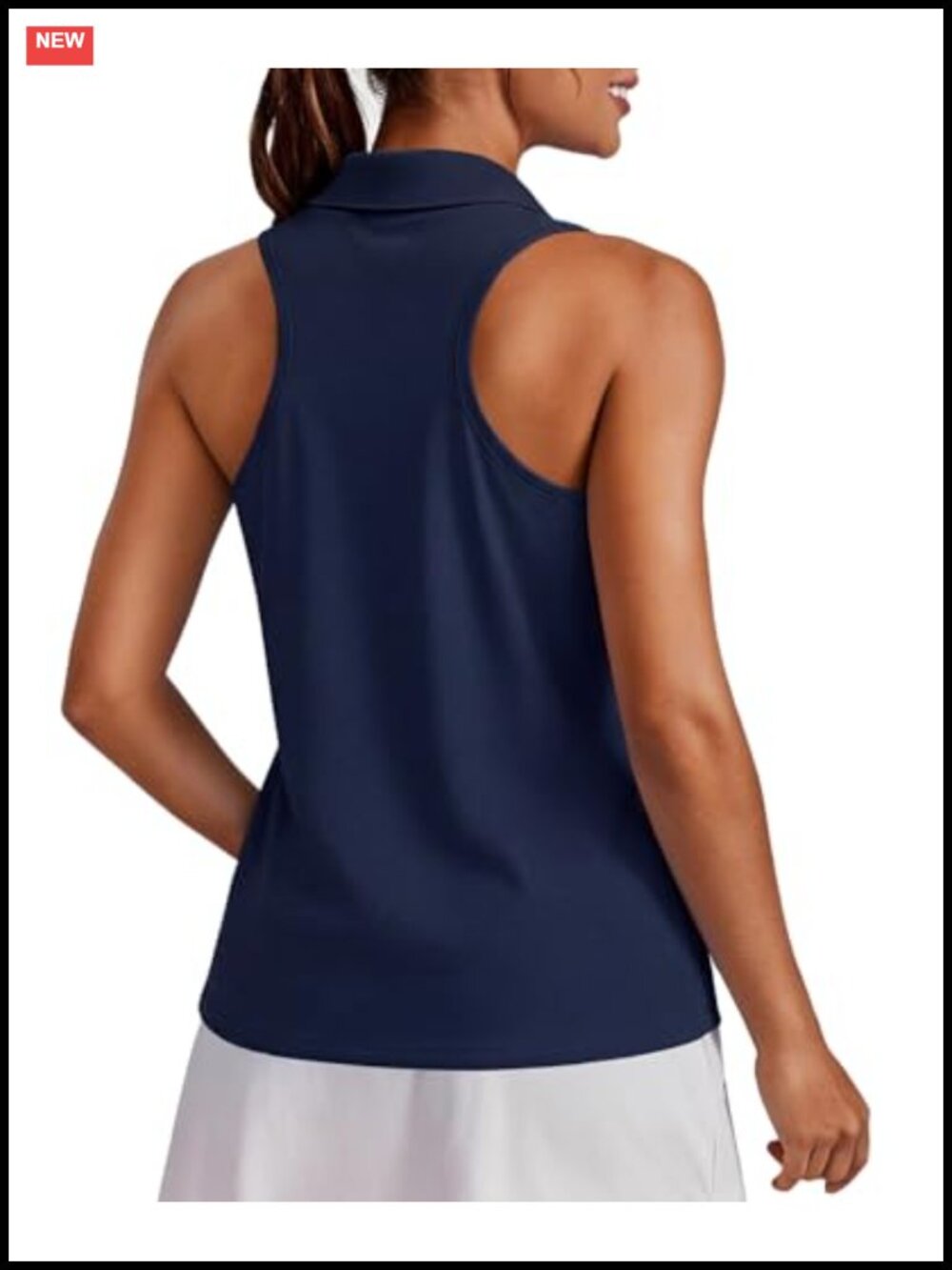 Womens Golf Shirt UPF 50+ Sleeveless V-Neck Racerback Tennis Tank Top
